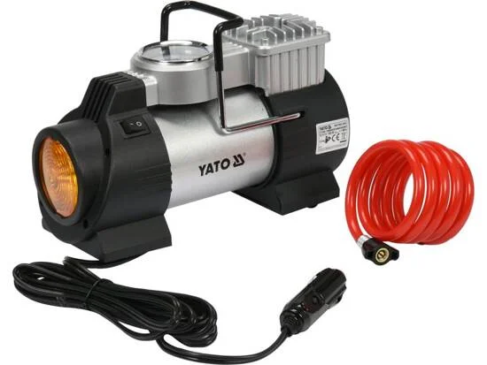 YATO Car Air Compressor-YT-73460 CAR AIR COMPRESSOR WITH LED LIGHT 180W - Image 1