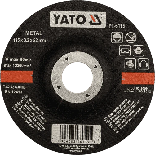 YATO METAL CUTTING DISC 115X3.2X22MM YATO METAL CUTTING DISC 115X3.2X22MM - Image 1