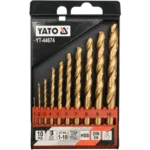 YATO TWIST DRILL BIT SET HSS-TIN 10PCS 1-10MM